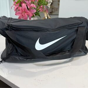 Nike Black and White Duffel Bag